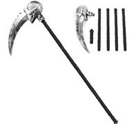 Halloween falce - 146 cm temibile testa fantasma con 5 bastoncini filettati, raccapricciante falce falce smontabile, accessorio per costume di Halloween Grim Reaper arma, accessorio per adulti e