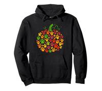 Halloween Fall Colors Dog Paw Pumpkin Felpa con Cappuccio
