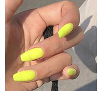 Halloween False Nails Black Press on Nails Matte Stick on Nails Artificial Fake Nails 24Pcs for Women and Girls (Color : Yellow, Size : 24 Count (Pack of 1))