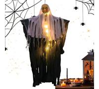 Halloween Fantasma Acceso 85 cm Volante Spettrale con Corda
