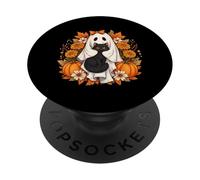 Halloween Fantasma Gatto Nero Fiori PopSockets PopGrip Adesivo