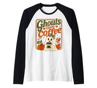 Halloween Fantasma Ghouls Amore caffè Vintage Donne Halloween Maglia con Maniche Raglan