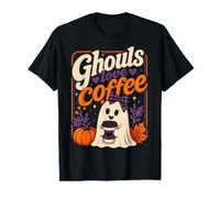 Halloween Fantasma Ghouls Amore caffè Vintage Donne Halloween Maglietta