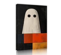 Halloween fantasma incorniciato tela di canapa parete arte moderna pittura geometrica stampa scuro opera d'arte astratta vacanza casa ingresso decor 30x45cm Innerframe