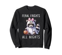 Halloween Fantasma Racoon Divertente Spettrale E Feral Felpa