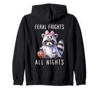 Halloween Fantasma Racoon Divertente Spettrale E Feral Felpa con Cappuccio