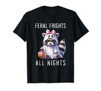 Halloween Fantasma Racoon Divertente Spettrale E Feral Maglietta