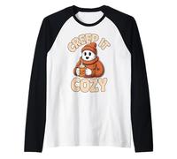 Halloween Fantasma Zucca Spice Autunno Creep It Cozy Maglia con Maniche Raglan
