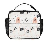 Halloween fantasmi borse per il pranzo per gli uomini tasche con cerniera Lunch Box per ragazze tracolla regolabile borse termiche per scuola ufficio campeggio picnic