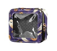 Halloween Fantasmi Zucca Trasparente Makeup Bag Viaggio Toiletry Bag Portatile Make Up Organizer per le Donne
