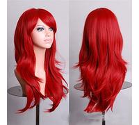 Halloween Fashion Christmas Party Dress Up Wig Cos Anime Wig 70Cm Long Curly Hair Cosplay Color Stage Headgear Color: Wine Red K048-8