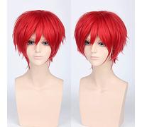 Halloween Fashion Christmas Party Dress Up Wig Cos Wig Juvenile Reverse Warped Short Hair Color Universal Men'S Wig Cosplay Anime Wig Color:Pl-002-6#Red