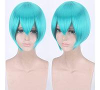 Halloween Fashion Christmas Party Dress Up Wig Cosplay Wig Multicolor Universal Face Short Hair Msn Black And White Short Hair Bobo Headgear Wig Color:K047-24 Water Green