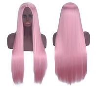Halloween Fashion Christmas Party Dress Up Wig Cosplay Wig Universal Scalp Black Long Straight Hair 80Cm Anime Wig Color: Tender Pink