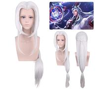 Halloween Fashion Christmas Party Dress Up Wig King Game Glory Soul Jie Bu Ming Shiyin Cosplay Wig Silver Middle Section