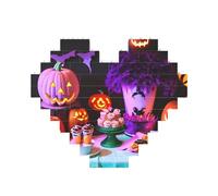 Halloween Festa di Carnevale Stampa Blocco di Mattoni Puzzle a Forma di Cuore Puzzle 3D Puzzle FAI DA TE Home Decor