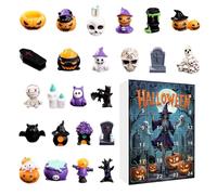 Halloween Figurine, 24 Days Holiday Countdown with Creepy Resin Statues, Spooky Home Party Decor, Collectible Decorations for Shelf, Fireplace, Desktop, Windowsill, 26x18x2.5cm