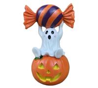 Halloween Figurine - Candy Ghost Pumpkin, Festive Home Decoration Statue