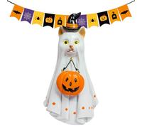 Halloween Figurines, Light-Up Ghost, 6.38x3.74in Spooky & Fun, Easy to Place Anywhere, Outdoor Halloween Decor for Porch, Camping, Mantel, Yard, Window, Walkway, Haunted House, Table Accent