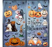 Halloween finestra adesivi, 8 fogli adesivi decalcomanie per la festa di Halloween casa ufficio vetro finestra porta parete vacanza festa decorazione interna esterna-U
