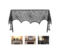 Halloween Fireplace Fireplace Decor, Black Lace Cobweb Fireplace Fireplace Scarf Cover Garland