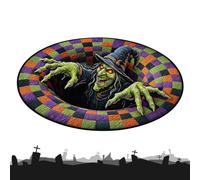 Halloween Floor Mat, Horror Area Rug, Optical Illusion Rug, Round Floor Mat