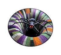 Halloween Floor Mat, Horror Area Rug, Optical Illusion Rug, Round Floor Mat