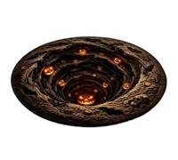 Halloween Floor Mat - Polyester Optical Illusion Rug 60x60cm Spooky Decor