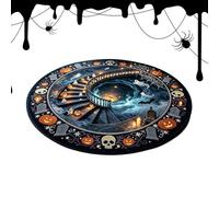 Halloween Floor Rug - Hole Illusion Rug | Visual Hole Design Anti-Slip | Halloween 3D Round Rug , Ghost Pumpkin 3D Visual Rug for Home Living Room Bedroom Holiday Bathroom