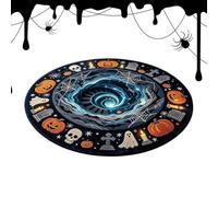 Halloween Floor Rug - Hole Illusion Rug | Visual Hole Design Anti-Slip | Halloween 3D Round Rug , Ghost Pumpkin 3D Visual Rug for Home Living Room Bedroom Holiday Bathroom