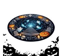 Halloween Floor Rug - Hole Illusion Rug | Visual Hole Design Anti-Slip | Halloween 3D Round Rug , Ghost Pumpkin 3D Visual Rug for Home Living Room Bedroom Holiday Bathroom