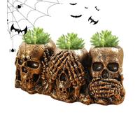 Halloween Flower Pot Skull Decor Skull Bowl Ghost Planter Halloween Candy | Resin for Home Store Haunted Houses Indoor Porch Yard Patio Desk Table Spooky Decoration Shelf Creep