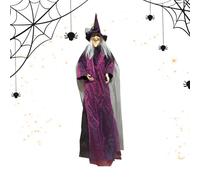 Halloween Flying Witch - Figura di appesa animata spaventosa, accessorio per occhi | Accessorio per la casa infestato spaventoso, attivazione del sensore sonoro per una