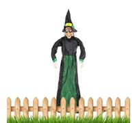 Halloween Flying Witch, Light-Up Eyes Decor, 66.92x51.18in Sound Activated Ornament, Authentic Creepy Haunted Prop, Interactive Halloween Witches for Entrance, Garden, Wall, Yard