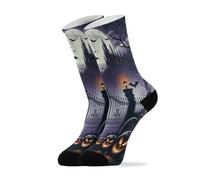 Halloween Fort Moon Night Calzini Uomo Traspirante Calzini Elasticizzato Calze Lunghe Per Adulti Esterno Hike 40Cm