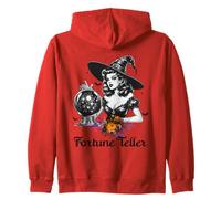 Halloween Fortune Teller Pin Up Witch Vibes Vintage Retro Felpa con Cappuccio
