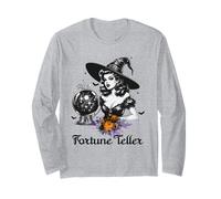 Halloween Fortune Teller Pin Up Witch Vibes Vintage Retro Maglia a Manica