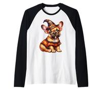 Halloween Frenchie Puppy Graphic for French Bulldog Mom Maglia con Maniche Raglan