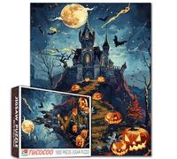 Halloween Fright Night Puzzle per adulti 1000 pezzi, Horror Haunted House Pumpkin Puzzle Ghost, adatto per tutti gli appassionati di giocattoli, regalo per amici e familiari 40 x 70 cm