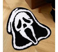 Halloween Fright Night Scream Horror tappetini per pavimenti, Ghostface Tufted Carpet fatto a mano tappetino lavabile antiscivolo, tappetini per pavimenti in finto cashmere