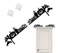 Halloween Front Door - 25.7x12.5cm- Halloween Decorations | Wood 2-Piece Pumpkin Graveyard Witch Castle Set Spider Web Corner | Door Topper decor- Ghost Festival Home Window