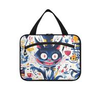 Halloween Fun Cat Hanging Cosmetic Bag per le donne con gancio, borsa portatile di design con scomparti per viaggio must have palestra bolso para maquillaje L