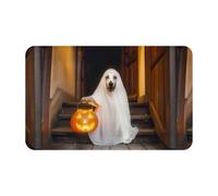 Halloween Funny Cute G-Host Dog Pumpkin Treat Or Trick Zerbino Ingresso Confortevole Zerbino Asciugapassi Trappola Sporco Tappeto Entrata Per Cucina Interno Vasca 40X60Cm