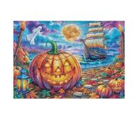 Halloween Funny Jack-o'-lantern Puzzle 1000 Pezzi Per Regalo Di Pasqua Cartone Spesso Per Bambini Animal Oil Painting Pet Attività Educativa Per Tutta La Famiglia Con Confezione Regalo Qualità Garanti