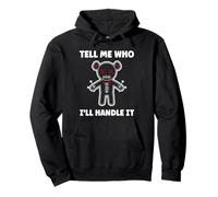 Halloween Funny Quote Tell Me Who Voodoo Doll Felpa con Cappuccio