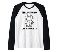 Halloween Funny Quote Tell Me Who Voodoo Doll Maglia con Maniche Raglan