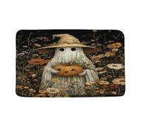 Halloween G-Host Vinatge Flower Pumpkin Spooky Autumn Flower Retro Wildflower Gothic Night Tappeto Da Bagno Antiscivolo Zerbino Asciugapassi Trappola Sporco Tappeti Da Bagno Per Doccia 40X60Cm