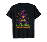 Halloween Gamer Witch Casting Incantesimi & Punteggi più Alti Maglietta