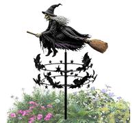 Halloween Garden Spinner, Rotating Witch Bats,Weather Resistant Windmill