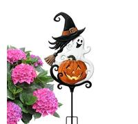 Halloween Garden Stake - Metal Yard Decor | Witch Ghost Pumpkin Sign